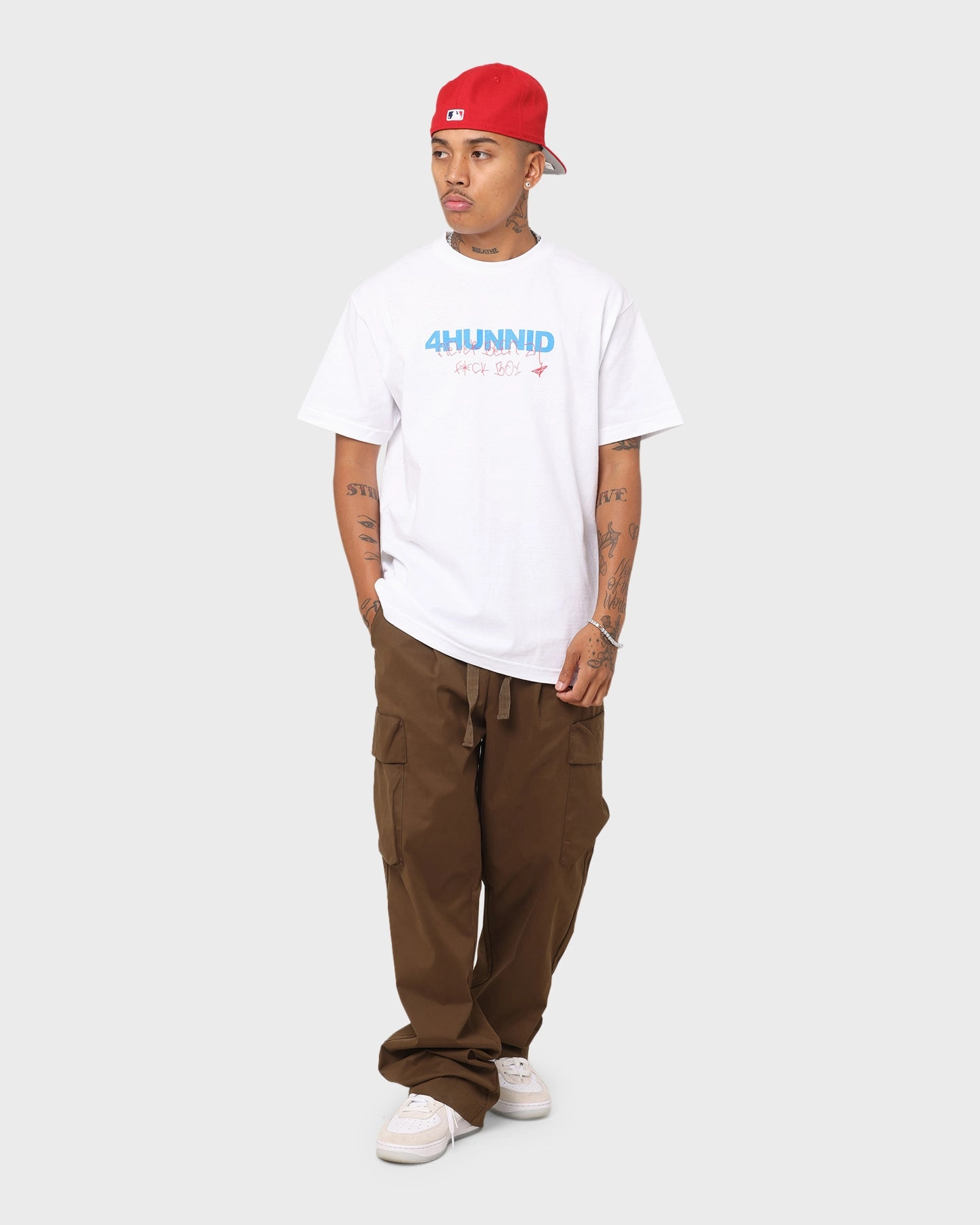 4HUNNID Never Been Short Sleeve T-Shirt White
