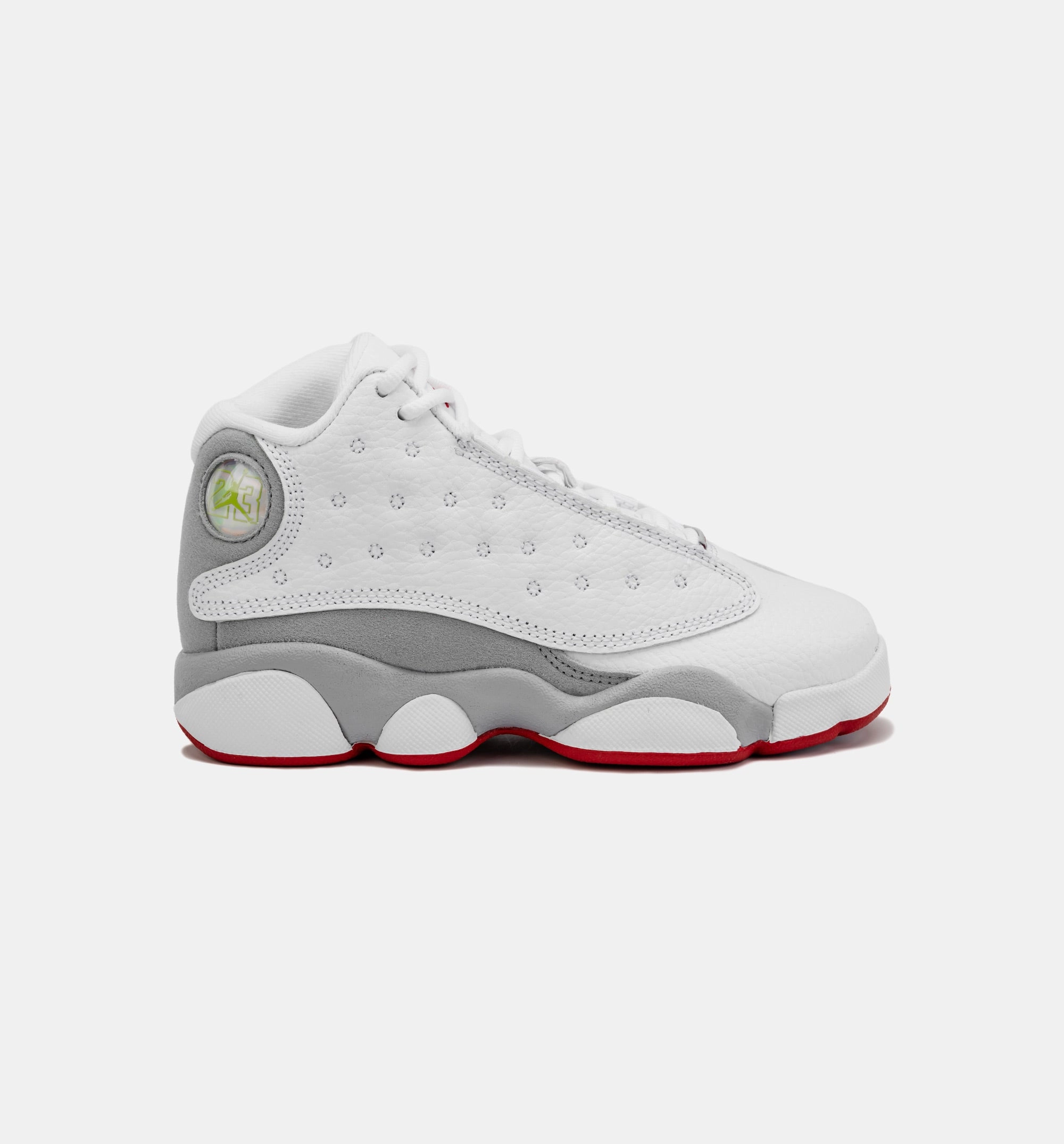 Air Jordan 13 Retro Wolf Grey Preschool Lifestyle Shoe - White/Grey Free Shipping
