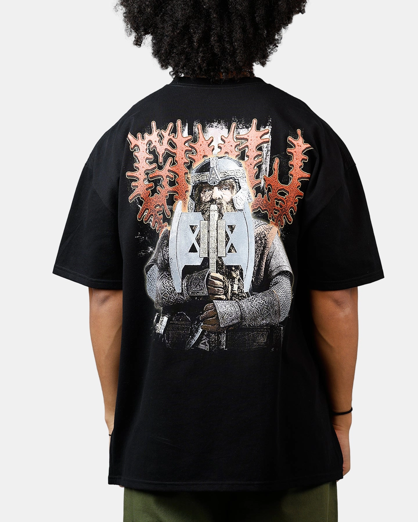 American Thrift X The Lord Of The Rings Gimli Heavyweight T-Shirt Black