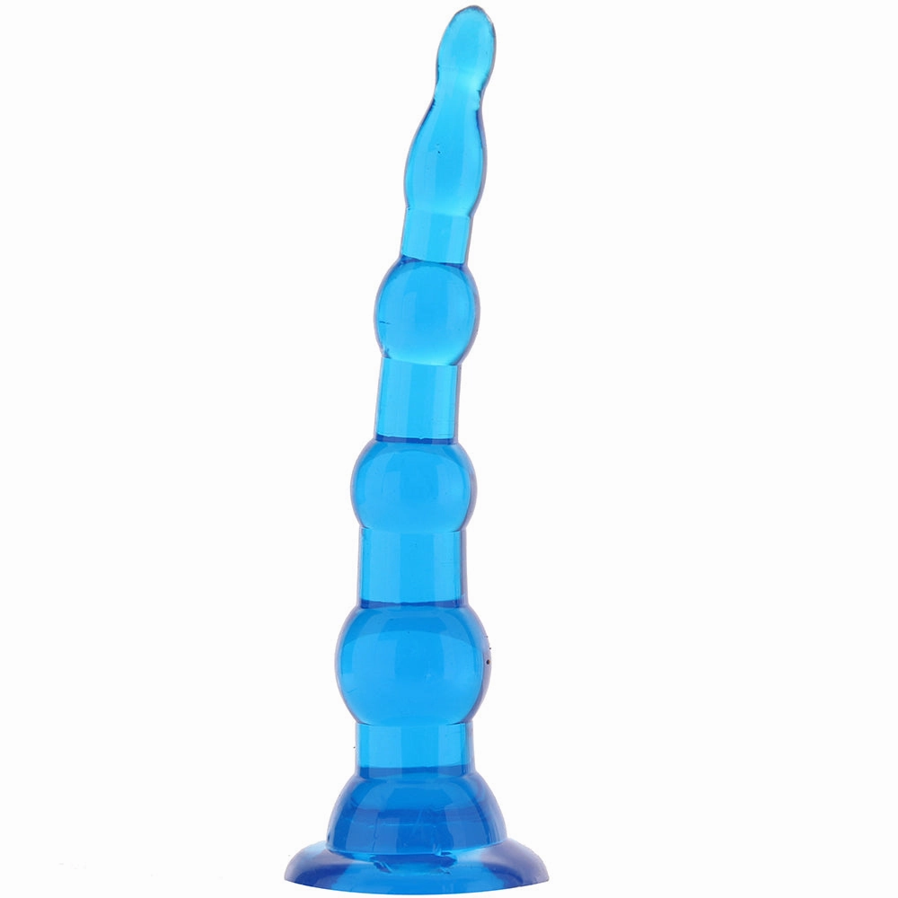 Blue Line 6.75 Inch Anal Beads With Suction Base