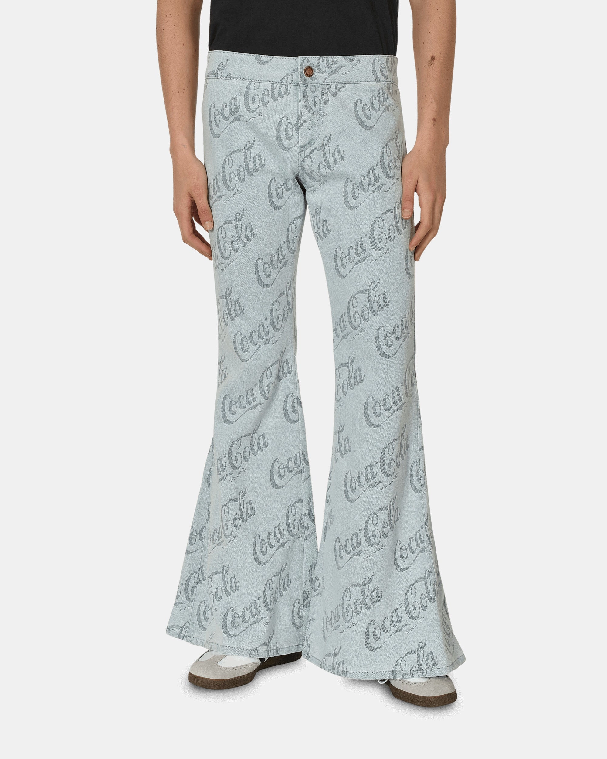 Coca-Cola Jacquard Denim Flare Pants Grey