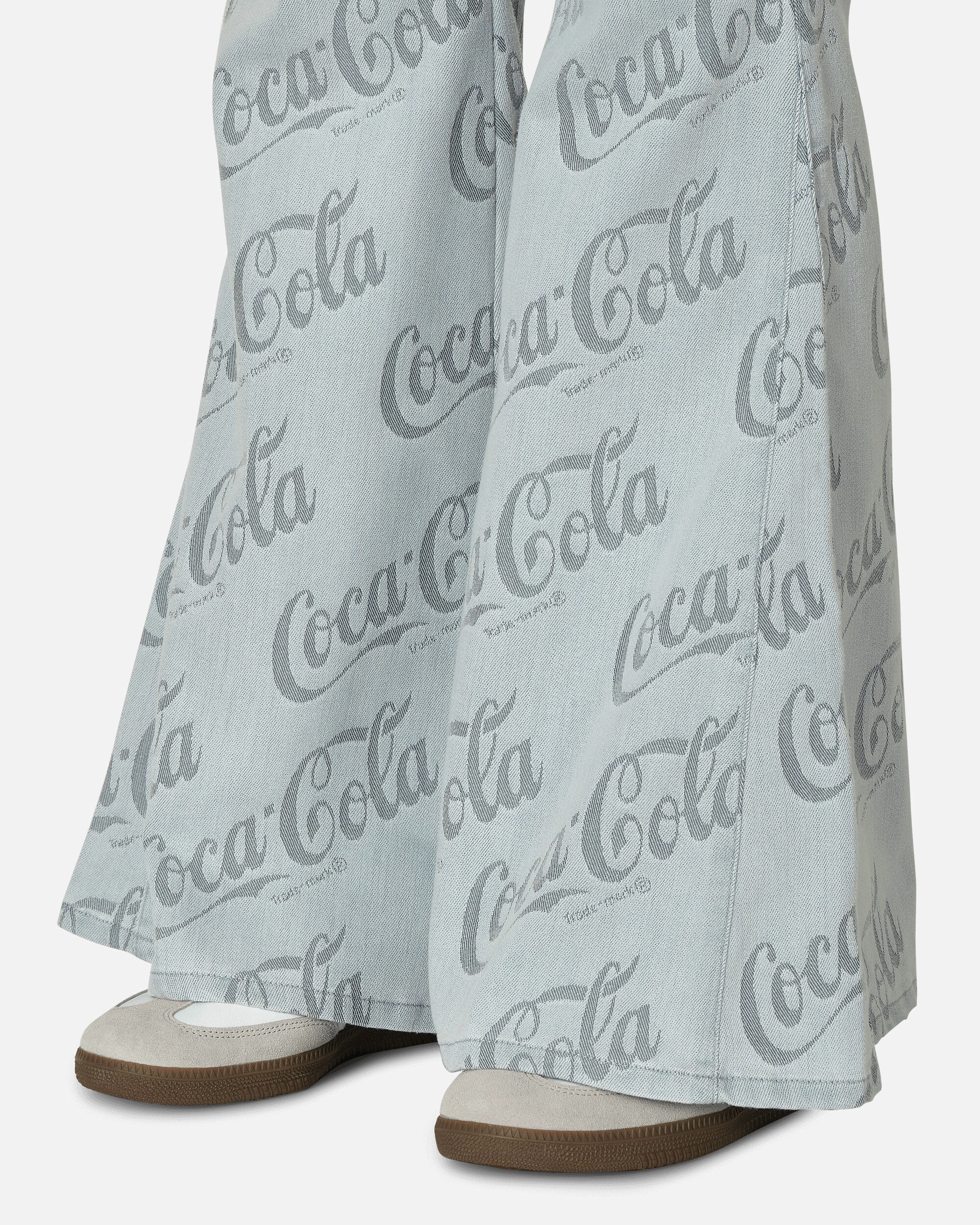 Coca-Cola Jacquard Denim Flare Pants Grey