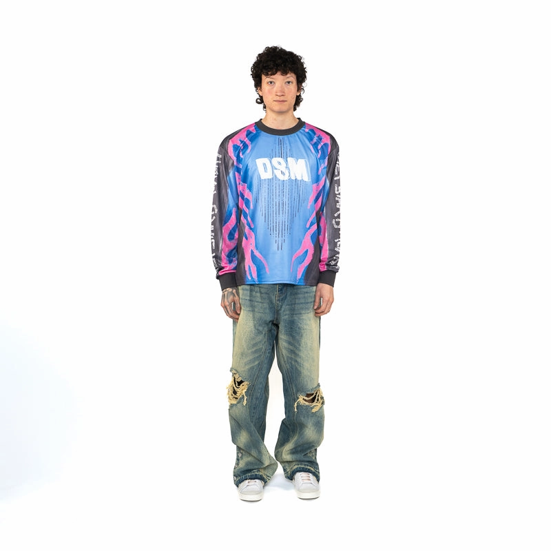 Diet Starts Monday MX Flame Jersey - Black/Blue