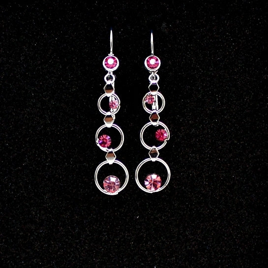 Double Chain of Rosy Crystal Plating Necklace Set