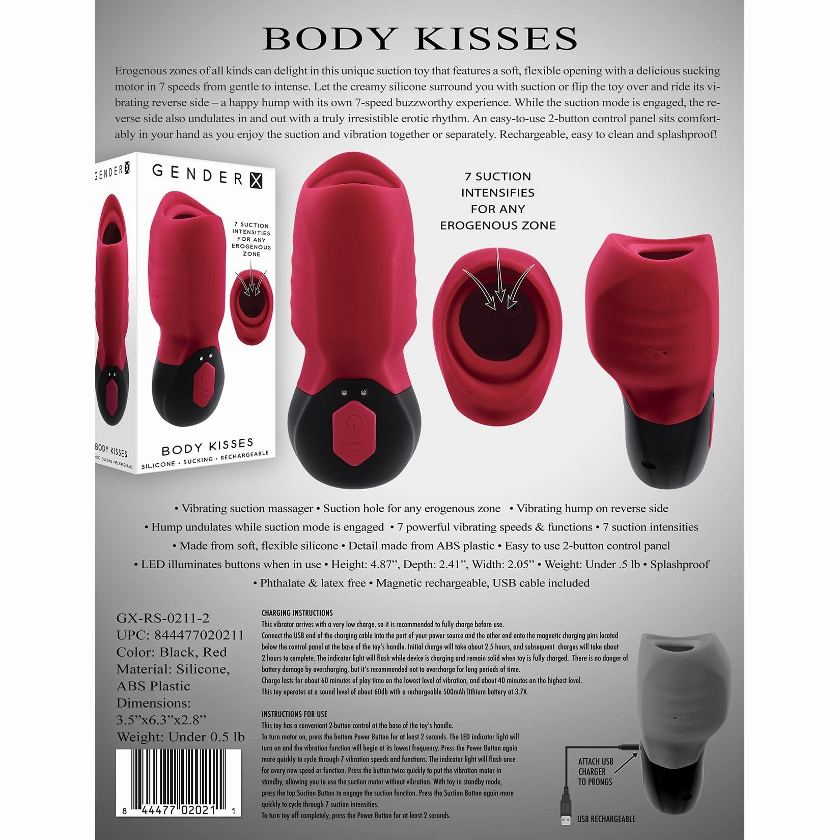 Evolved - Gender X Body Kisses Clit Massager (Red)