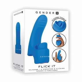 Evolved - Gender X Flick It Finger Vibrator Clit Massager (Blue)