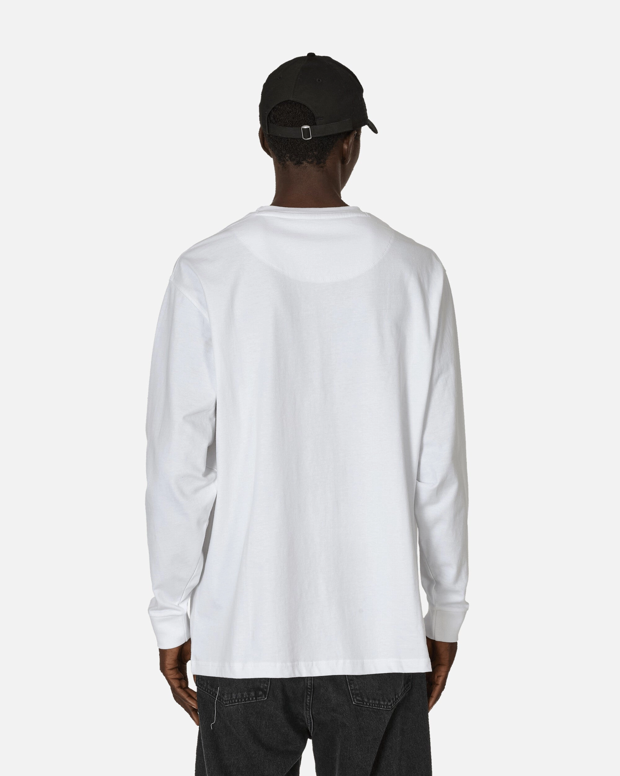 Heavy Duty Classic Label Pocket Longsleeve T-Shirt White