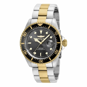 Invicta 22057 Men's Two Tone Yellow Steel Bracelet Quartz Pro Diver Grey Dial Date Watch