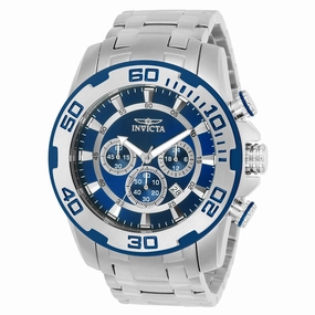 Invicta Men's Chronograph Stainless Steel Watch - Pro Diver Blue Dial Quartz | 22319