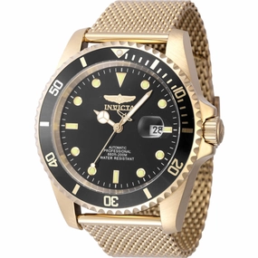Invicta Men's Dive Watch - Pro Diver Automatic Black Dial Yellow Gold Bracelet | 47966