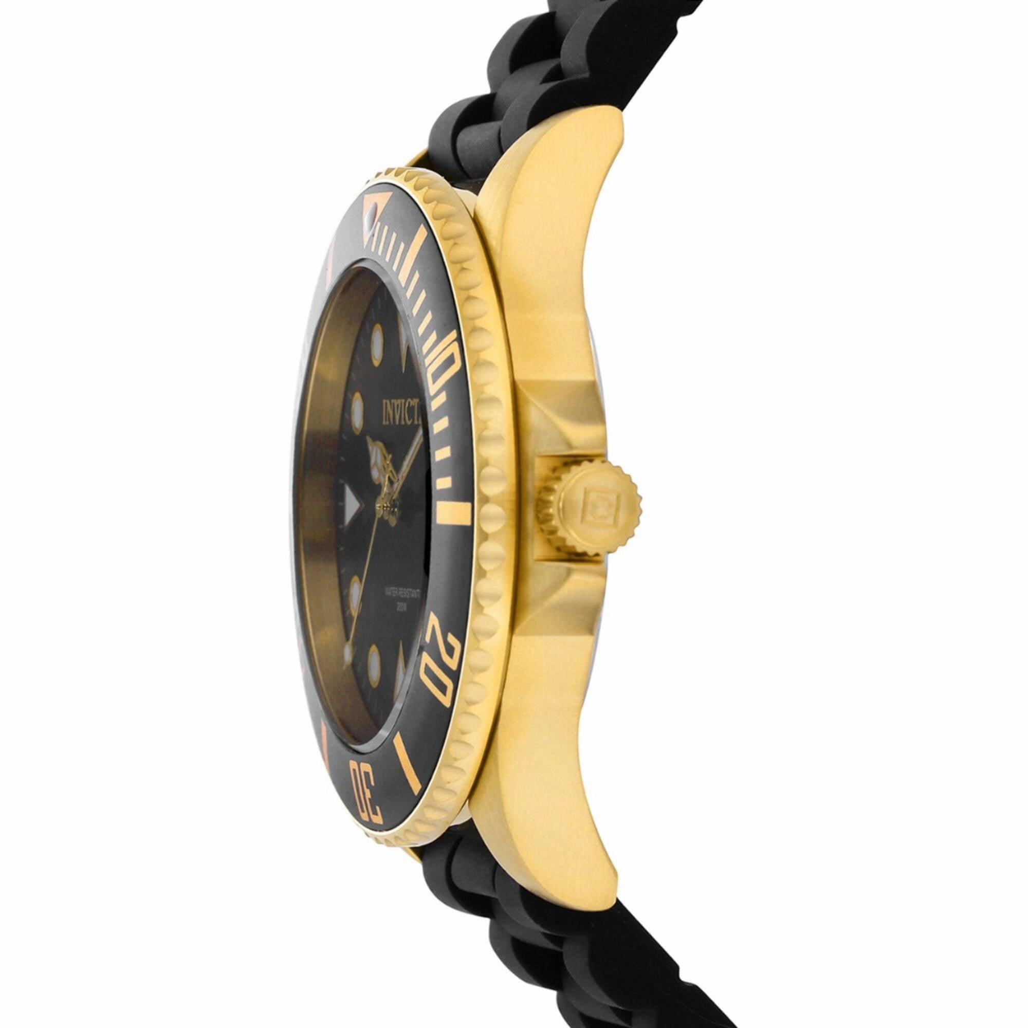 Invicta Men's Quartz Watch - Pro Diver Dive Black Dial Silicone Strap | 90303