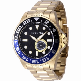 Invicta Men's Watch - Pro Diver Automatic Black Dial Yellow Gold Bracelet | 47298