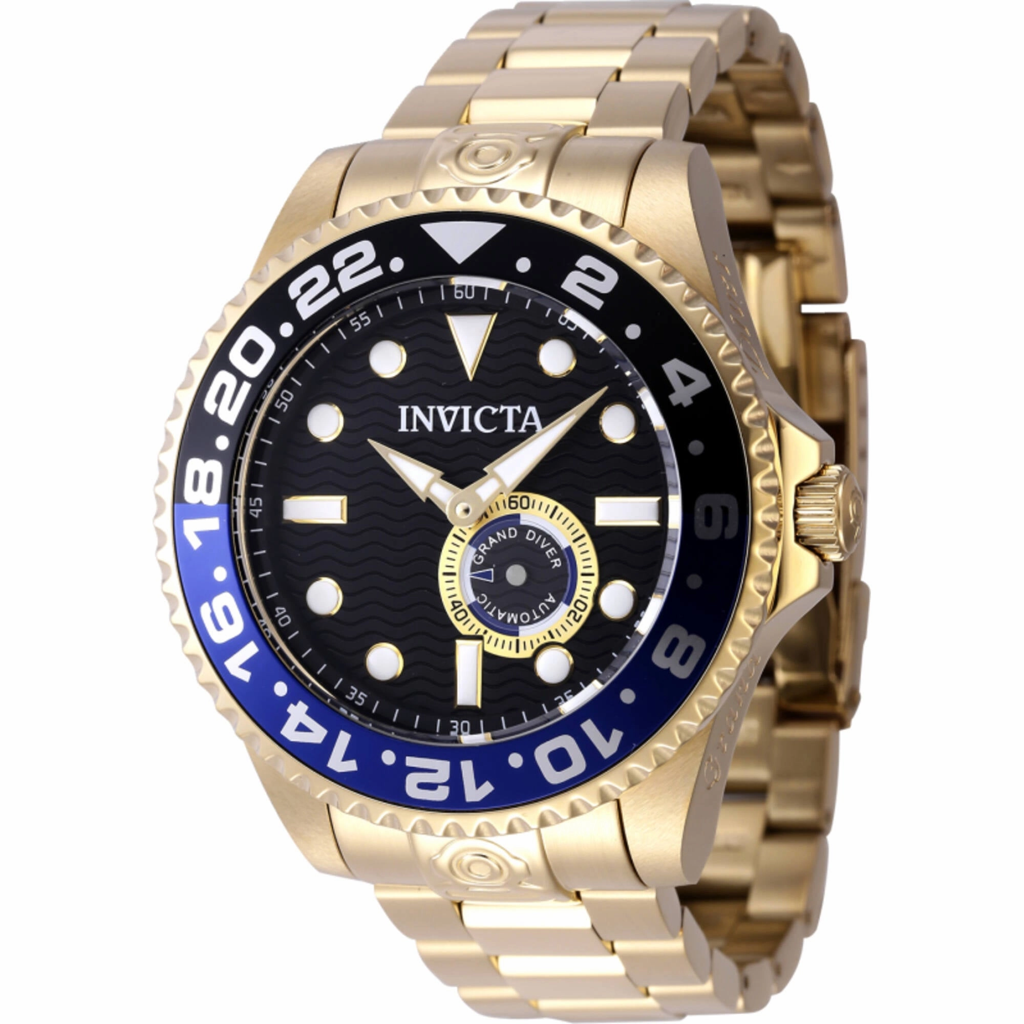 Invicta Men's Watch - Pro Diver Automatic Black Dial Yellow Gold Bracelet | 47298