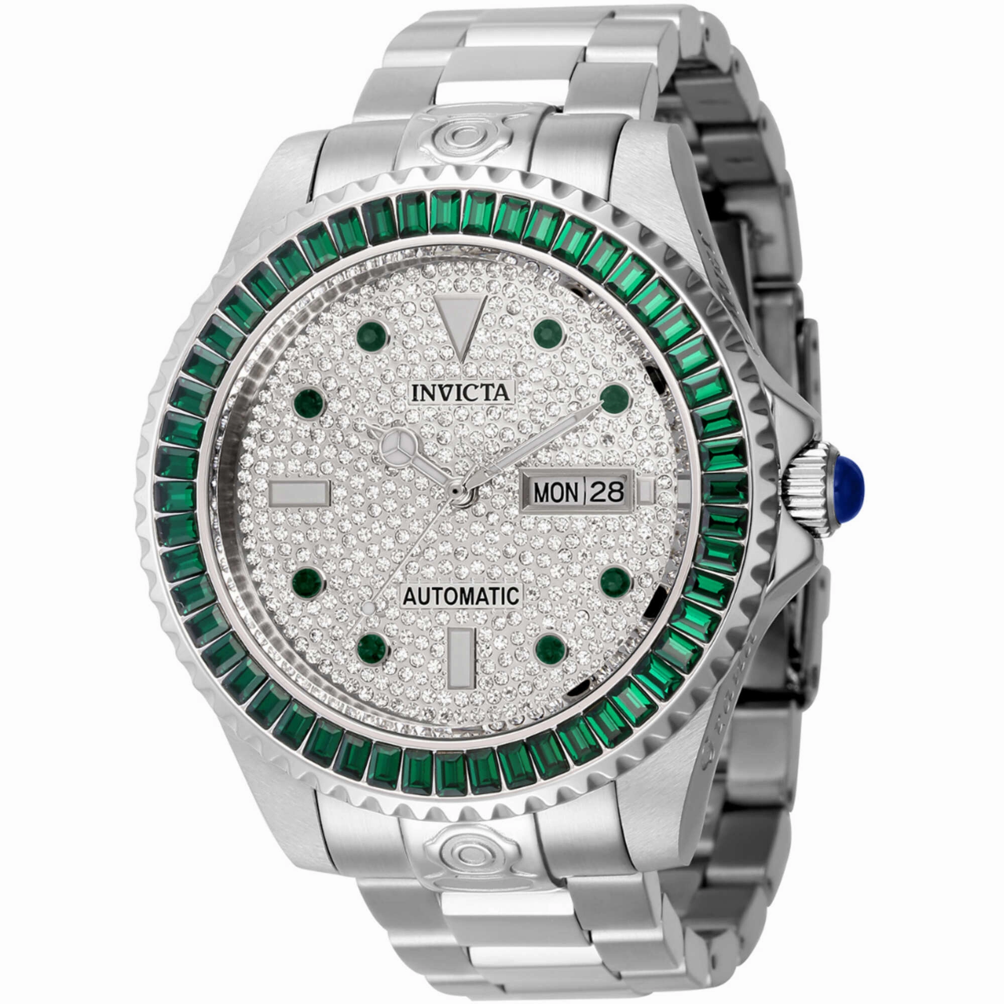 Invicta Men's Watch - Pro Diver Automatic Silver Tone and Pave Dial Bracelet | 33056