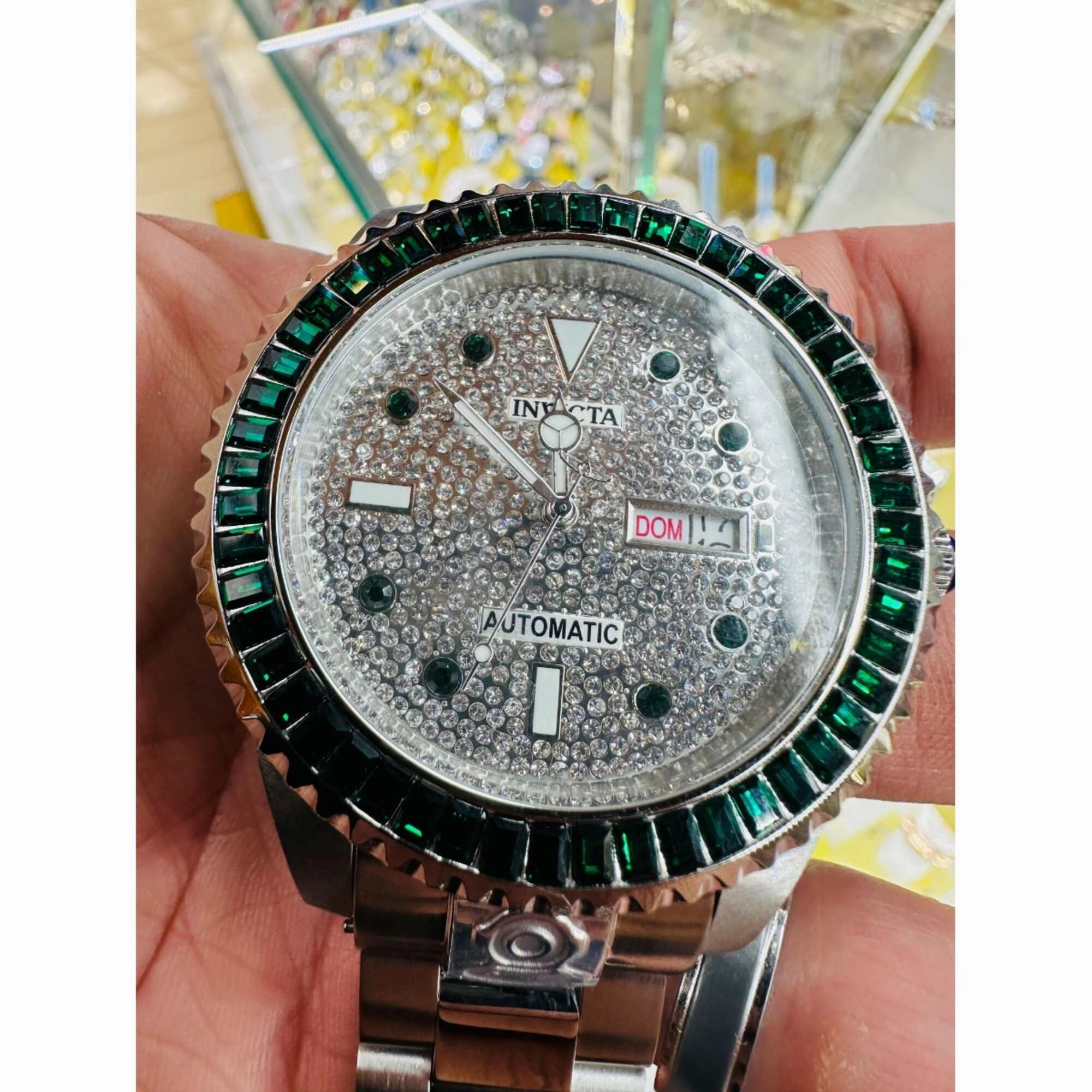 Invicta Men's Watch - Pro Diver Automatic Silver Tone and Pave Dial Bracelet | 33056