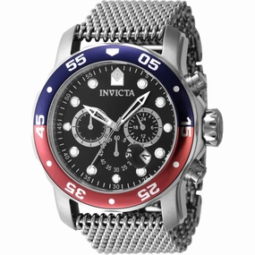 Invicta Men's Watch - Pro Diver Chronograph Quartz Black Dial Mesh Bracelet | 47630