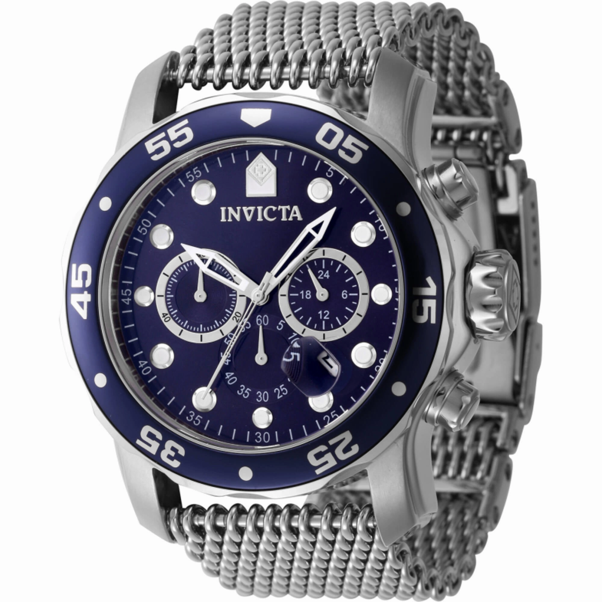 Invicta Men's Watch - Pro Diver Quartz Blue Dial Silver Steel Bracelet Date | 47237
