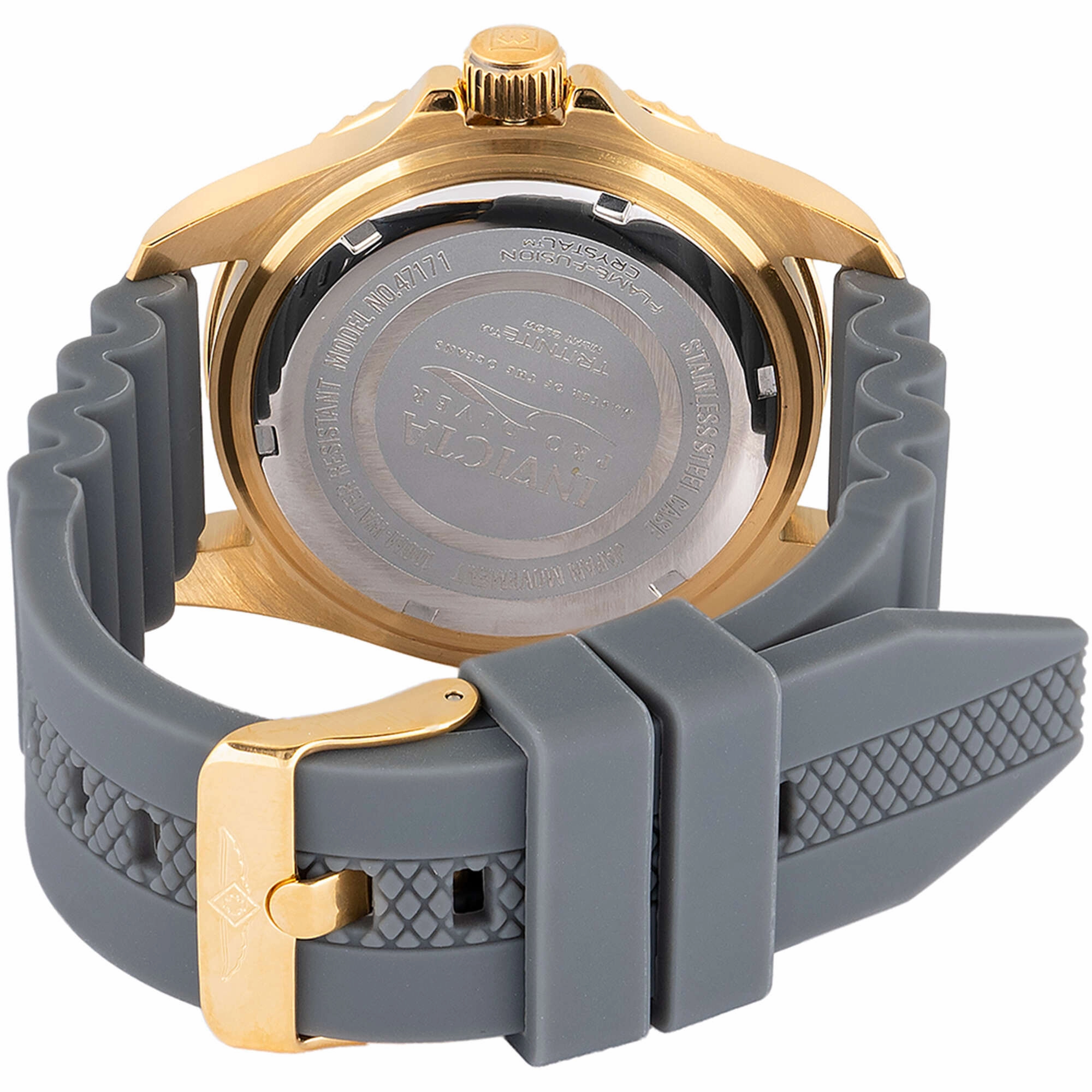Invicta Men's Watch - Pro Diver Quartz Charcoal Dial Grey Silicone Strap | 47171