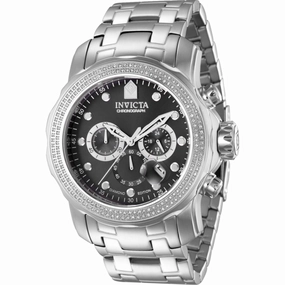 Invicta Men's Watch - Pro Diver Quartz Chrono Black Dial Silver Tone Bracelet | 37986