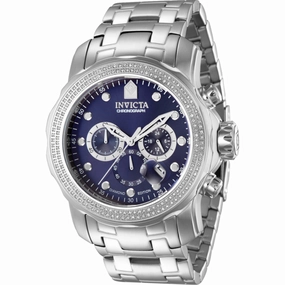 Invicta Men's Watch - Pro Diver Quartz Chrono Blue Dial Silver Tone Bracelet | 37987