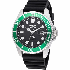 Invicta Men's Watch - Pro Diver Quartz Silver Tone Case Black Silicone Strap | 47166