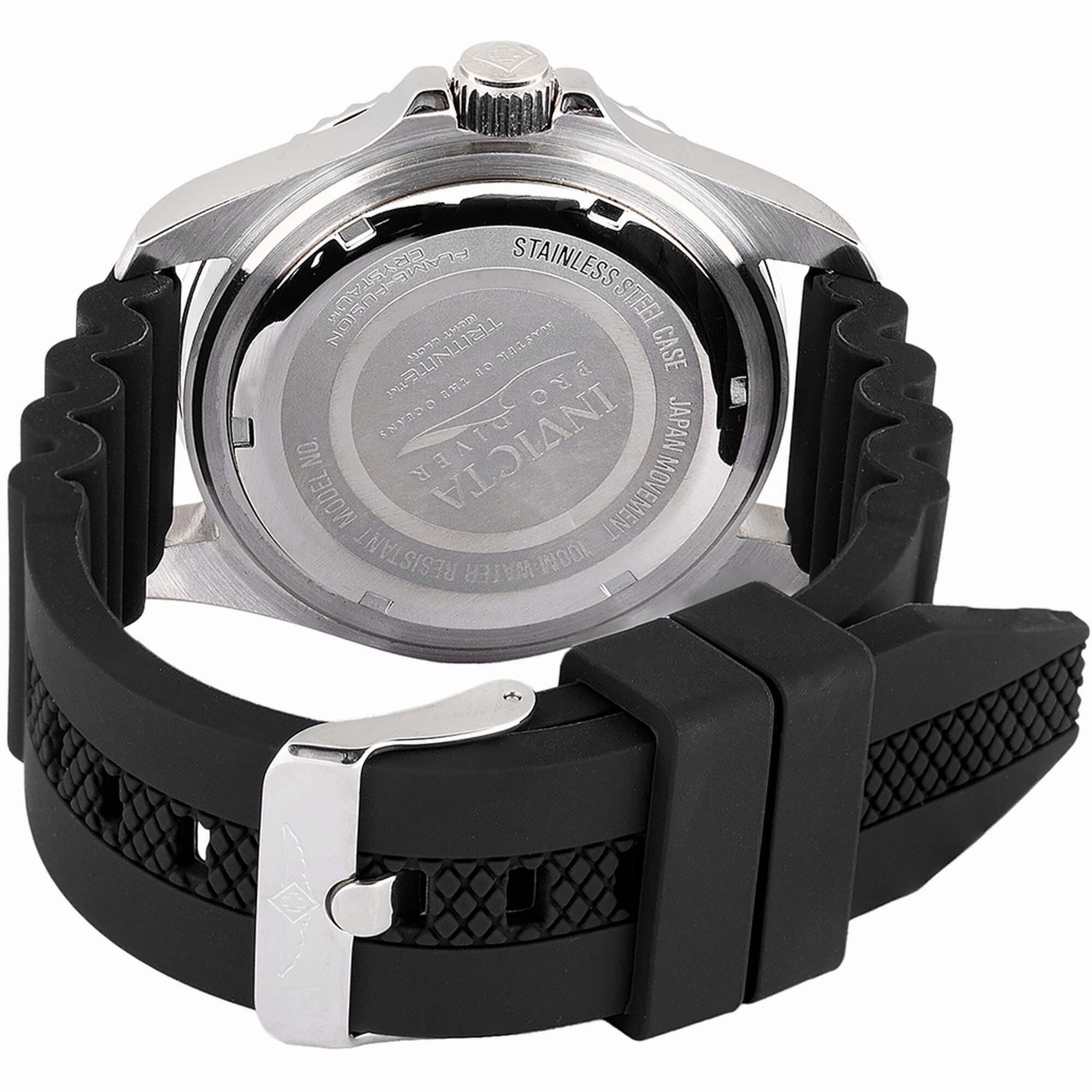 Invicta Men's Watch - Pro Diver Rotating Bezel Black Dial Silicone Strap | 47161