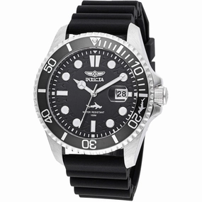 Invicta Men's Watch - Pro Diver Rotating Bezel Black Dial Silicone Strap | 47161