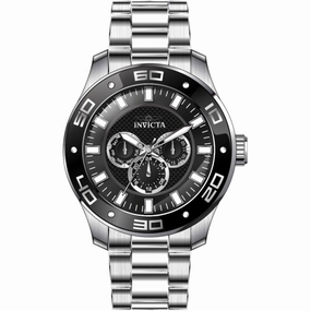 Invicta Men's Watch - Pro Diver Scuba Black Dial Stainless Steel Bracelet | 45756