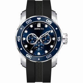 Invicta Men's Watch - Pro Diver Scuba Blue Dial Black Silicone Strap Date | 45722