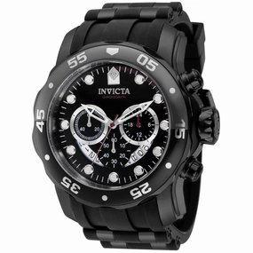 Invicta Men's Watch - Pro Diver Scuba Chrono Black Steel and Silicone Strap | 37231