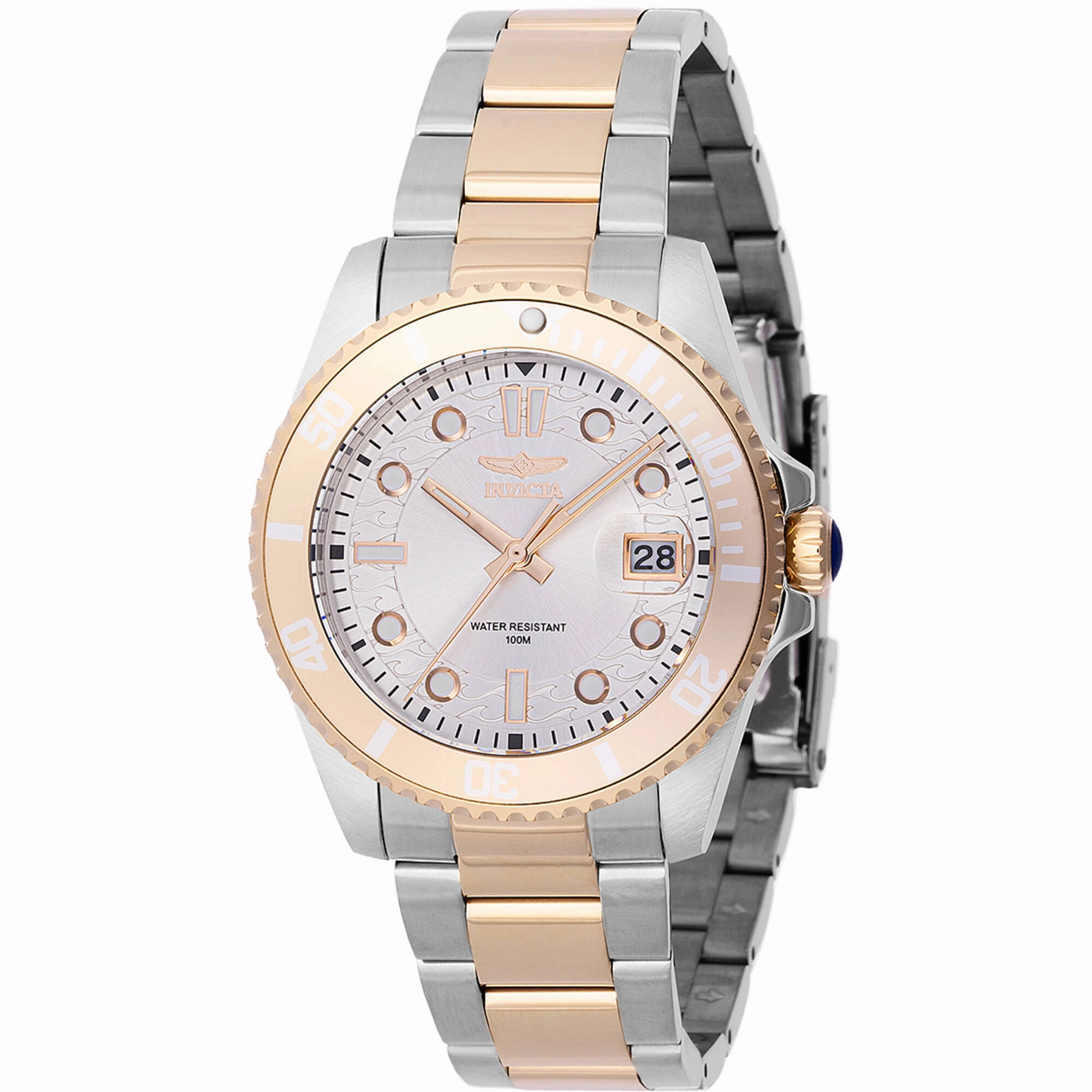Invicta Women's Watch - Pro Diver Two Tone Yellow Gold, Silver Tone Bracelet | 46691