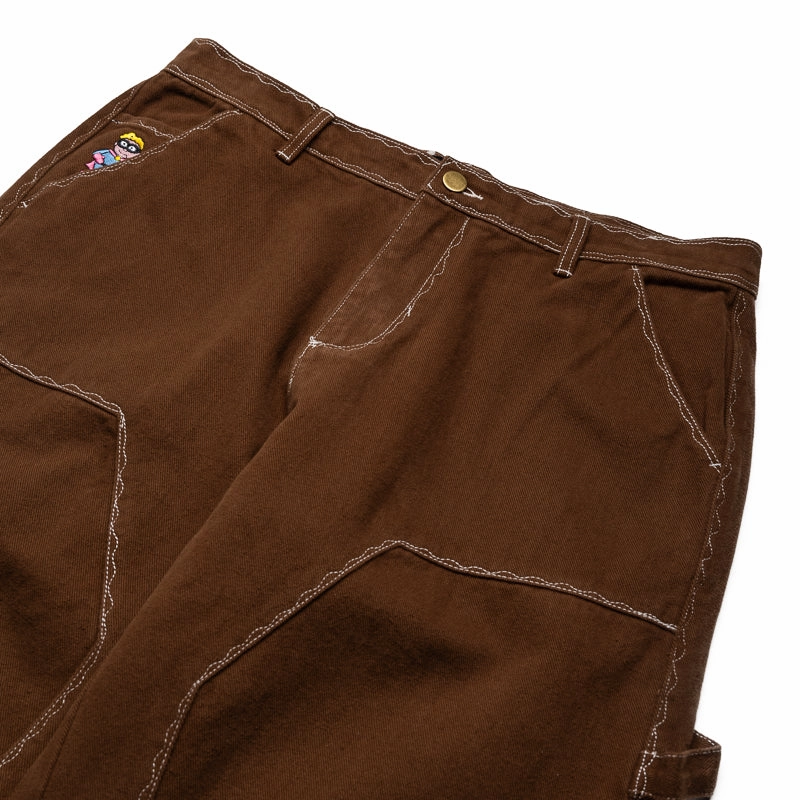 KidSuper Messy Stiched Work Pants - Brown