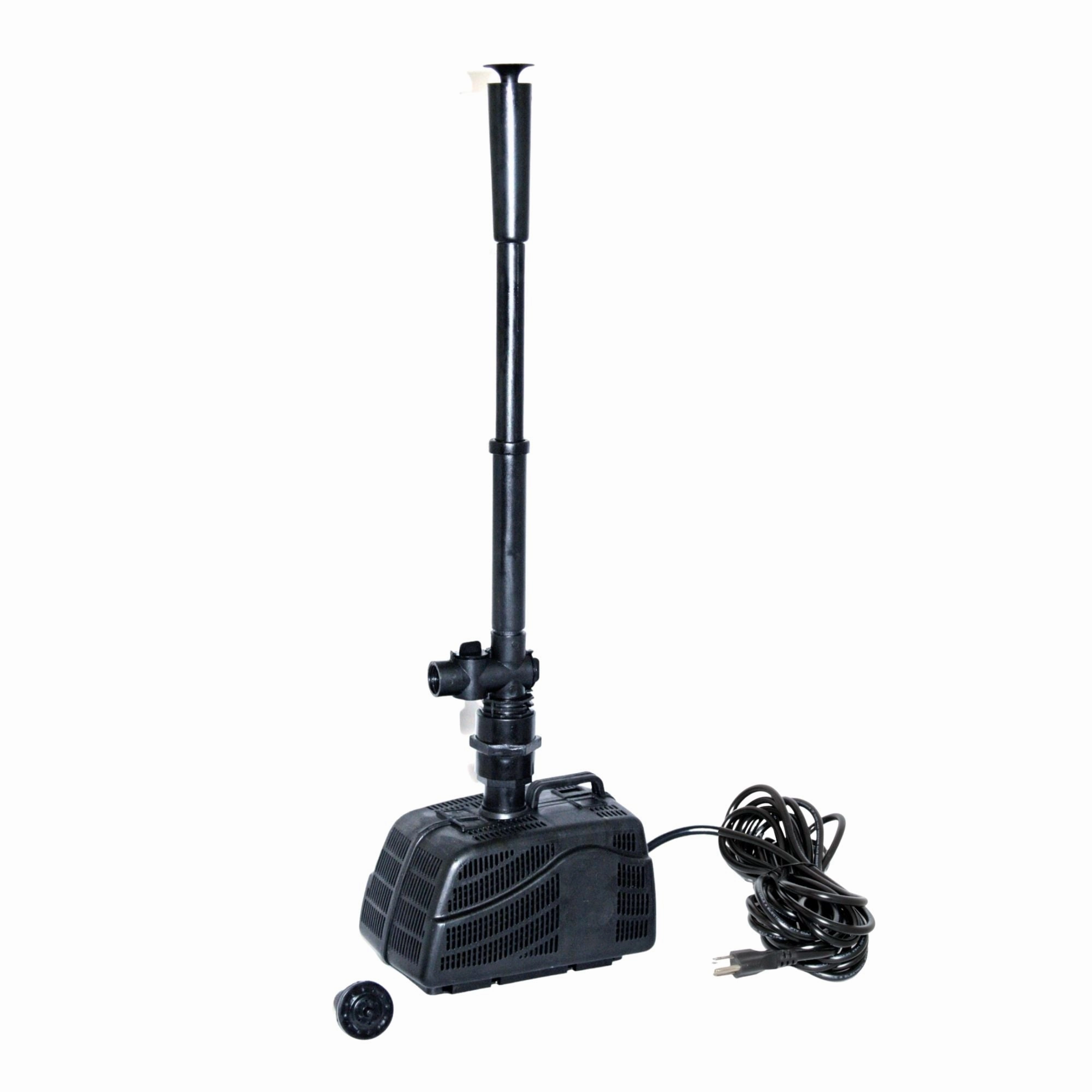 Koolscapes 530 GPH Filter-Free Pond Pump with Water Bell and Double Daisy Fountain Nozzles, Submersible Pump Kit for Garden Water Feature, Backyard Koi Ponds, Hydroponics, Aquaponics, Fish Tank