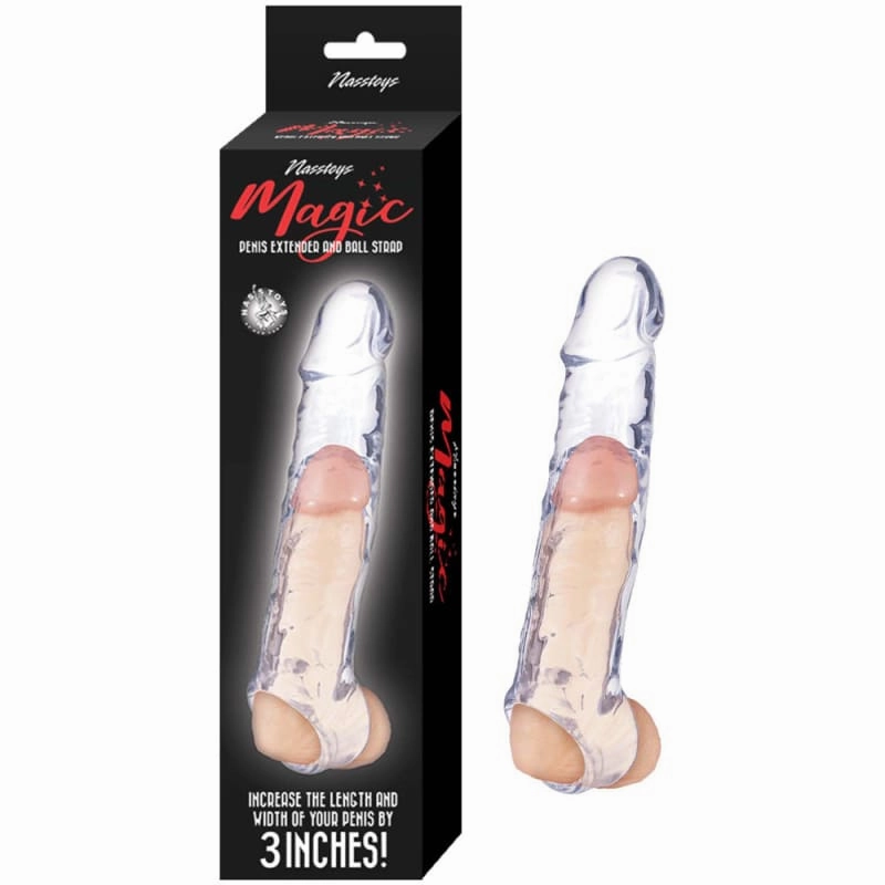 Magic Penis Extender and Ball Strap 6.5&quot; - Clear
