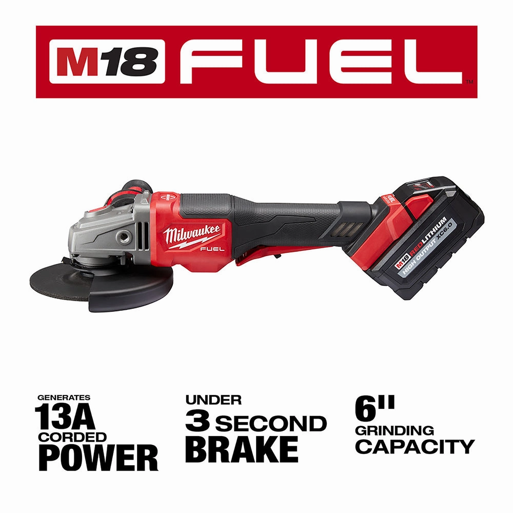 Milwaukee 2980-22 - M18 FUEL™ 4-1/2 in.-6 in. No Lock Braking Grinder with Paddle Switch 2 Battery Kit