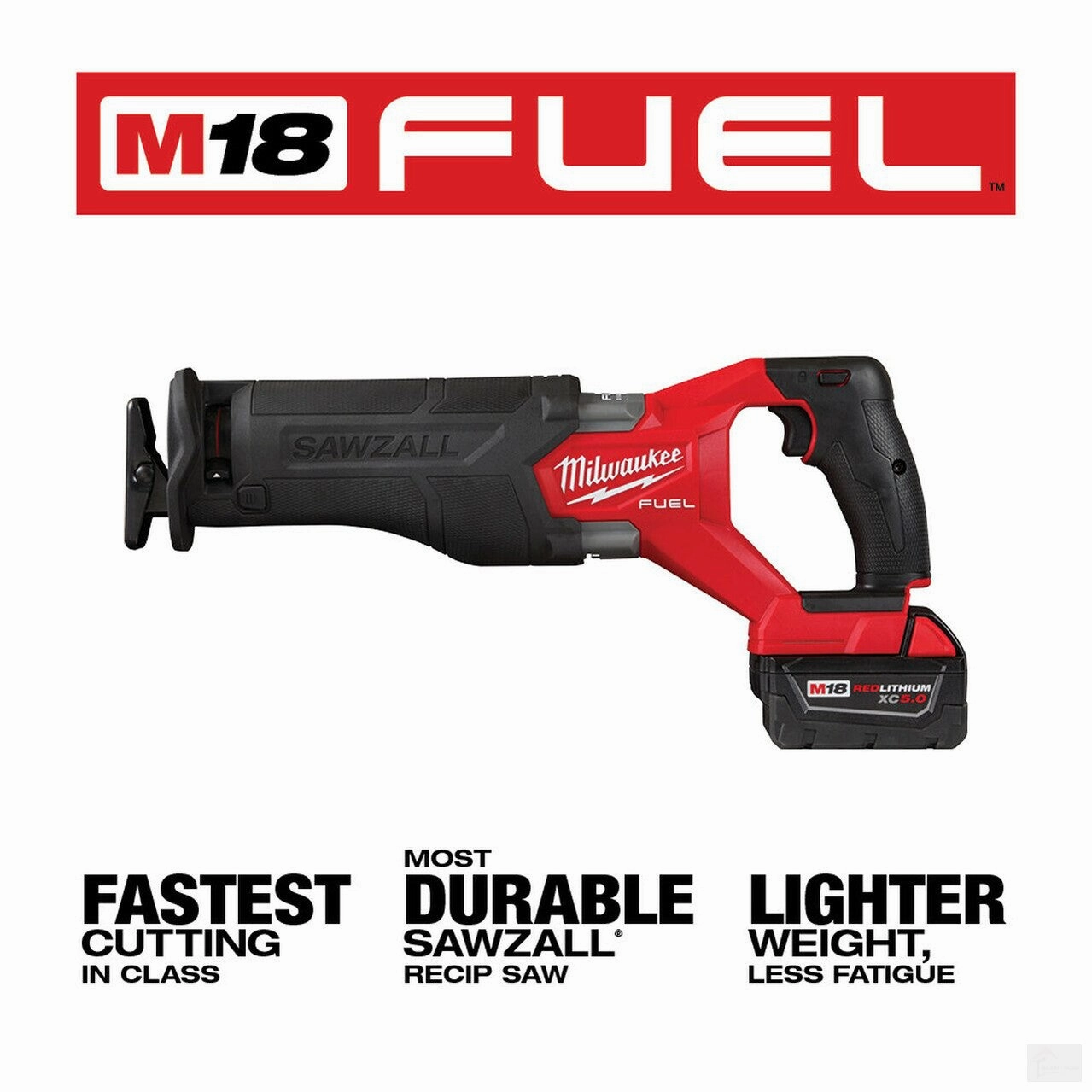 MILWAUKEE M18 FUEL™ SAWZALL® Reciprocating Saw - 2 Battery XC5.0 Kit [2821-22]