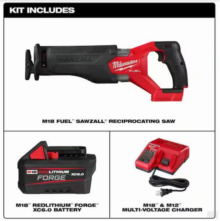 Milwaukee M18 FUEL Sawzall With Forge 6.0 Battery (2821-21F)