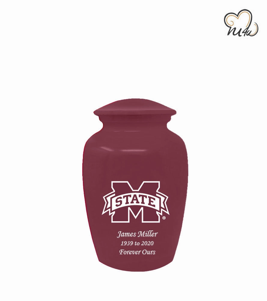 Mississippi Bulldogs College Cremation Urn - Maroon