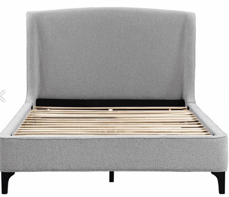Mosby Upholstered Curved Headboard Eastern King Platform Bed Light Grey