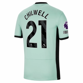 Nike Chelsea Ben Chilwell Third Jersey w/ EPL   No Room For Racism Patches 23/24 (Mint Foam/Black)