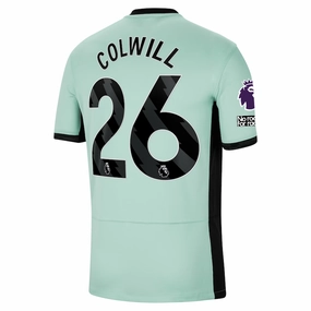 Nike Chelsea Colwill Third Jersey w/ EPL   No Room For Racism Patches 23/24 (Mint Foam/Black)