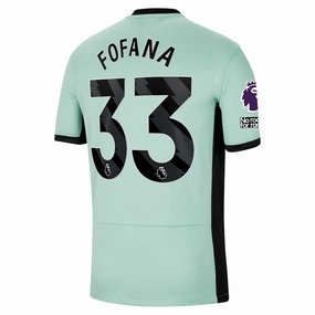 Nike Chelsea Fofana Third Jersey w/ EPL   No Room For Racism Patches 23/24 (Mint Foam/Black)