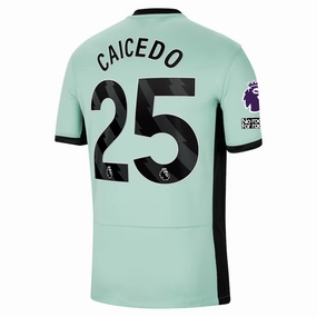 Nike Chelsea Moises Caicedo Third Jersey w/ EPL   No Room For Racism Patches 23/24 (Mint Foam/Black)