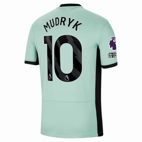 Nike Chelsea Mudryk Third Jersey w/ EPL   No Room For Racism Patches 23/24 (Mint Foam/Black)
