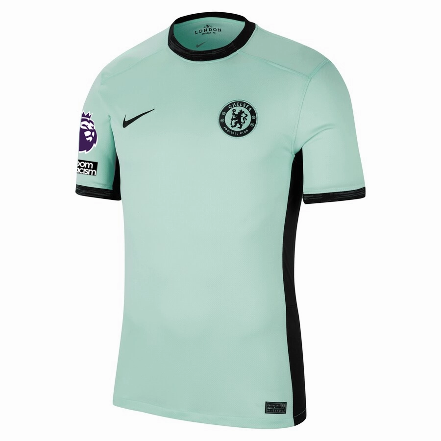 Nike Chelsea Nicolas Jackson Third Jersey w/ EPL   No Room For Racism Patches 23/24 (Mint Foam/Black)