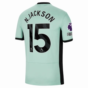 Nike Chelsea Nicolas Jackson Third Jersey w/ EPL   No Room For Racism Patches 23/24 (Mint Foam/Black)