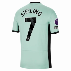 Nike Chelsea Raheem Sterling Third Jersey w/ EPL   No Room For Racism Patches 23/24 (Mint Foam/Black)