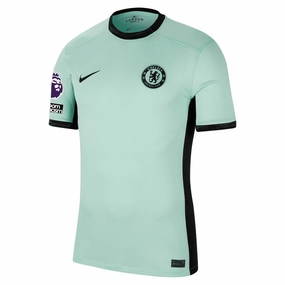 Nike Chelsea Third Jersey w/ EPL   No Room For Racism Patches 23/24 (Mint Foam/Black)
