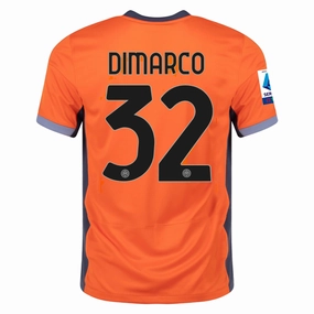 Nike Inter Milan Federico Dimarco Third Jersey w/ Serie A   Copa Italia Patches 23/24 (Safety Orange/Thunder Blue)