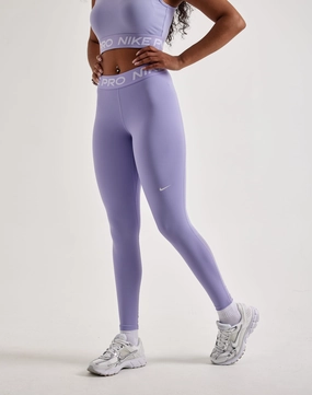 Nike Pro Mid-Rise Mesh-Paneled Leggings